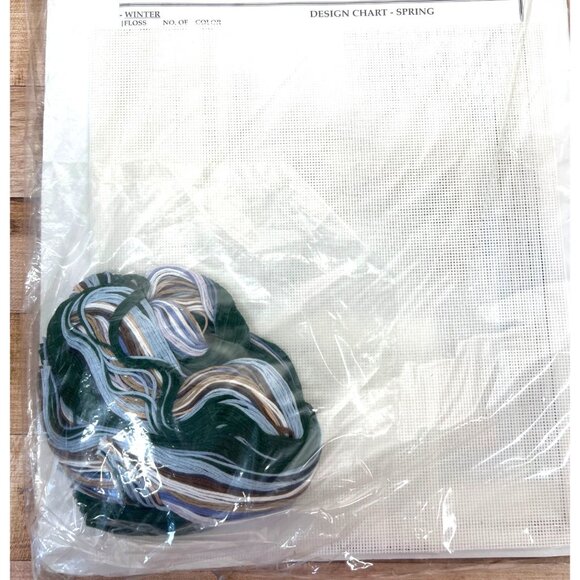 Bucilla Counted Needlepoint Kit "Beauty Of The Seasons" 4.5" X 27" 18 Mesh Canva - Picture 4 of 4